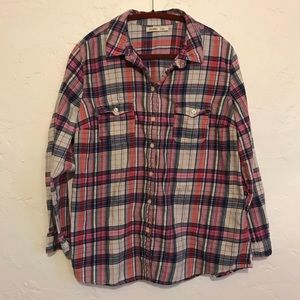 EUC Blue, Orange & Pink Flannel
